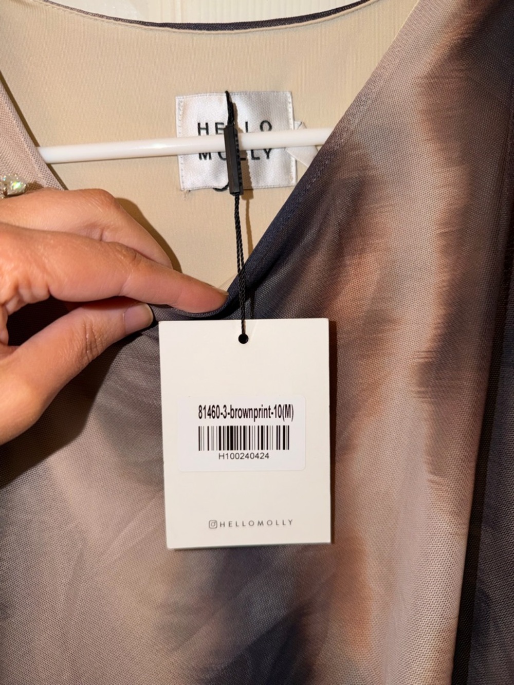 HELLO MOLLY MILKY WAY MESH MAXI DRESS BROWN - Picture 4 of 4